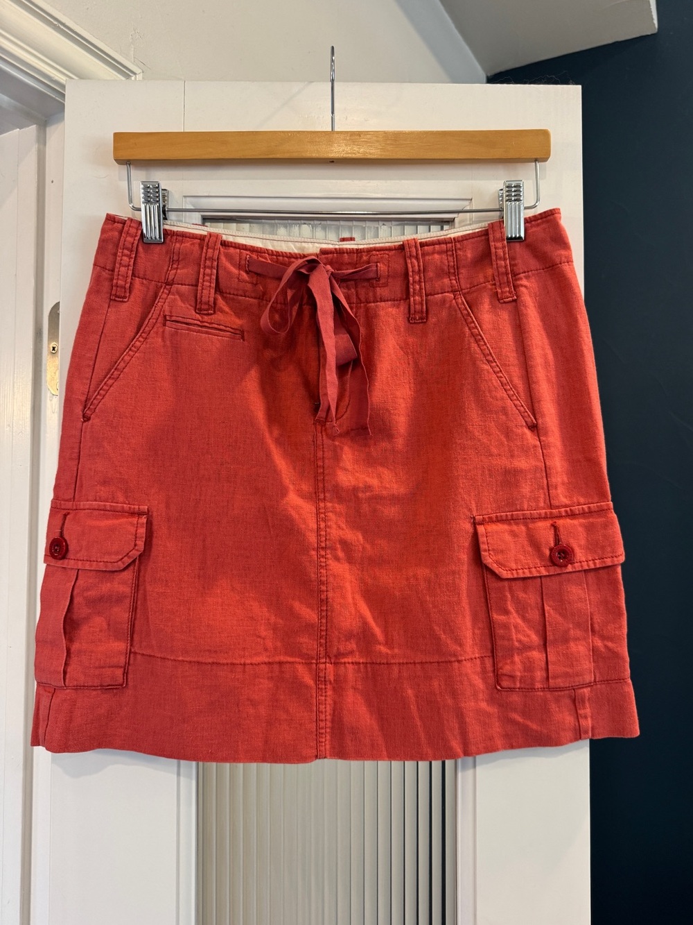 Anthropologie Paper Boy Women’s Drawstring Skirt - Coral Red Size 4